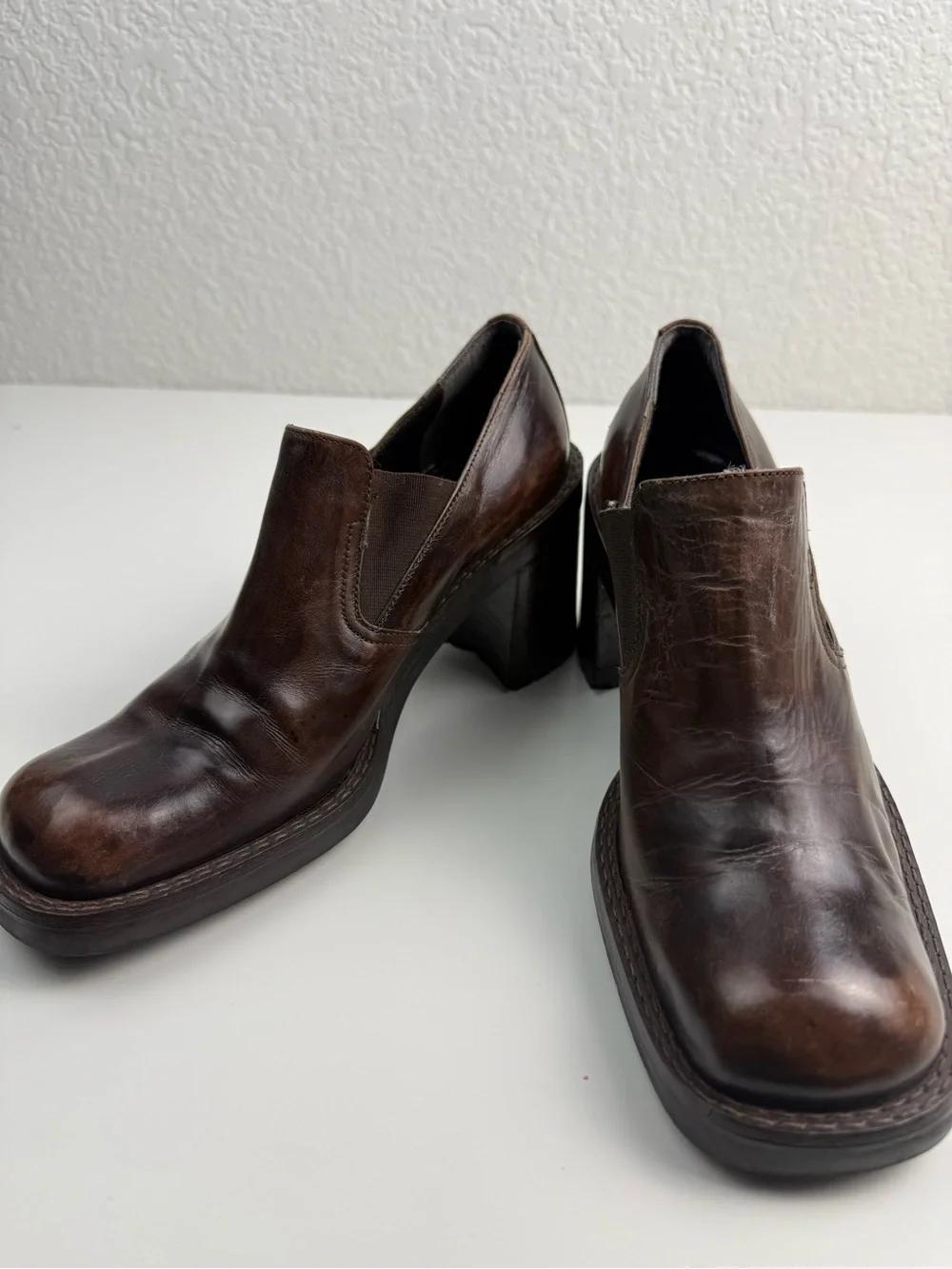 Joan & David | Handmade in Italy | Leather Slip-On Heels | Brown | EU 38